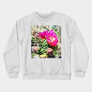 Fuscia Pink Cactus Flower Bloom Crewneck Sweatshirt